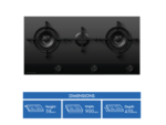 Fisher & Paykel 90cm Series 9 3 Burner Gas Cooktop, Natural Gas - Image 2
