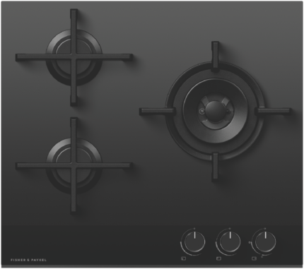 Fisher & Paykel 60cm Series 9 3 Burner Gas Cooktop, Natural Gas