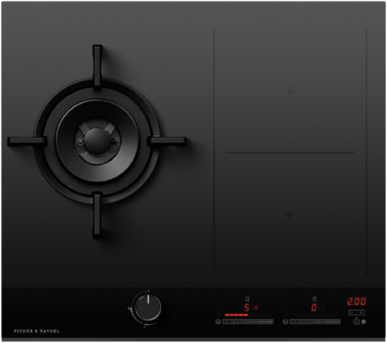 Fisher & Paykel 60cm Series 9 1 Burner + 2 Zone Hybrid Cooktop, 2 SmartZones, LPG