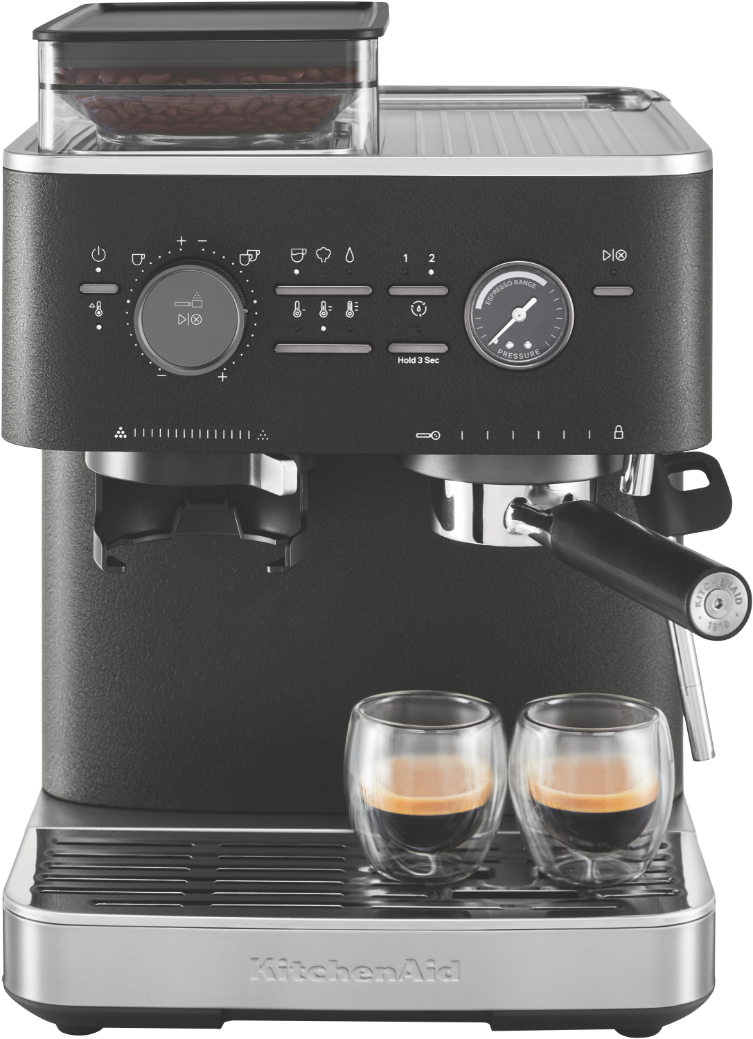 50092219_934537.png KitchenAid Semi Automatic Espresso Machine With Burr Grinder Cast Iron Black - Image 1