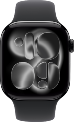 Apple Watch Series 11GPS42mmJet Black Aluminium Case - Black Sport Band M/L - Image 2