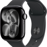 Apple Watch Series 11GPS42mmJet Black Aluminium Case - Black Sport Band M/L