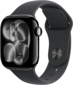 Apple Watch Series 11GPS42mmJet Black Aluminium Case - Black Sport Band M/L