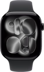 Apple Watch Series 11GPS46mmJet Black Aluminium Case - Black Sport Band S/M - Image 2