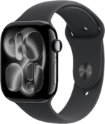 Apple Watch Series 11GPS Cellular 46mmJet Black Aluminium Black Sport Band - M/L