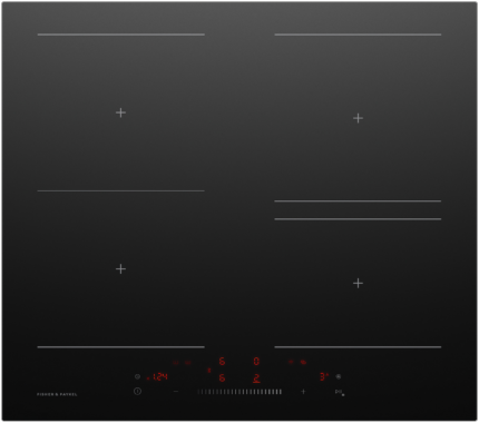 Fisher & Paykel Series 5, 60cm 4 Zone Induction Cooktop Smart Zone, Low Current, Black Glass