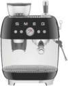 Smeg 50's Style Espresso Machine With Built In Grinder Black