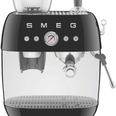Smeg 50's Style Espresso Machine With Built In Grinder Black