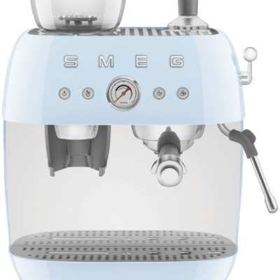 Smeg 50's Style Espresso Machine With Built In Grinder Pastel Blue