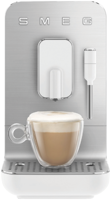 Smeg Bean To Cup Coffee Machine With Steam Wand Matte White