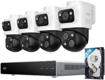 eufy S4 Max NVR POE 24/7 Security System - 4 x PTZ Cameras