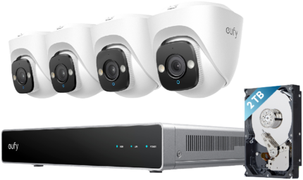 eufy E41 NVR POE 24/7 Security System - 4 x Turret Cameras